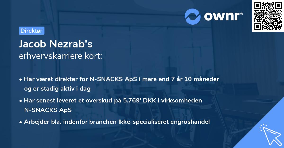 Jacob Nezrab's erhvervskarriere kort