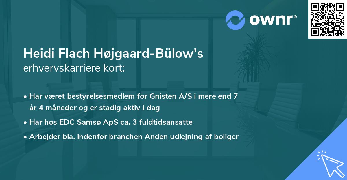 Heidi Flach Højgaard-Bülow's erhvervskarriere kort