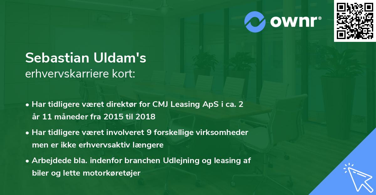Sebastian Uldam's erhvervskarriere kort