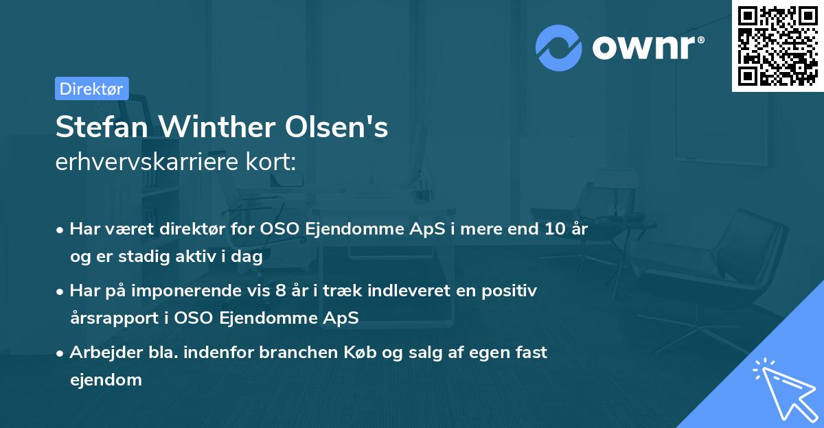 Stefan Winther Olsen's erhvervskarriere kort