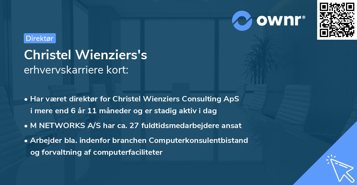 Christel Wienziers's erhvervskarriere kort