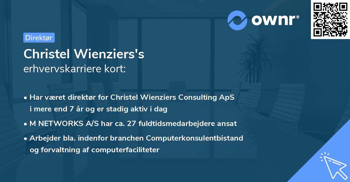 Christel Wienziers's erhvervskarriere kort