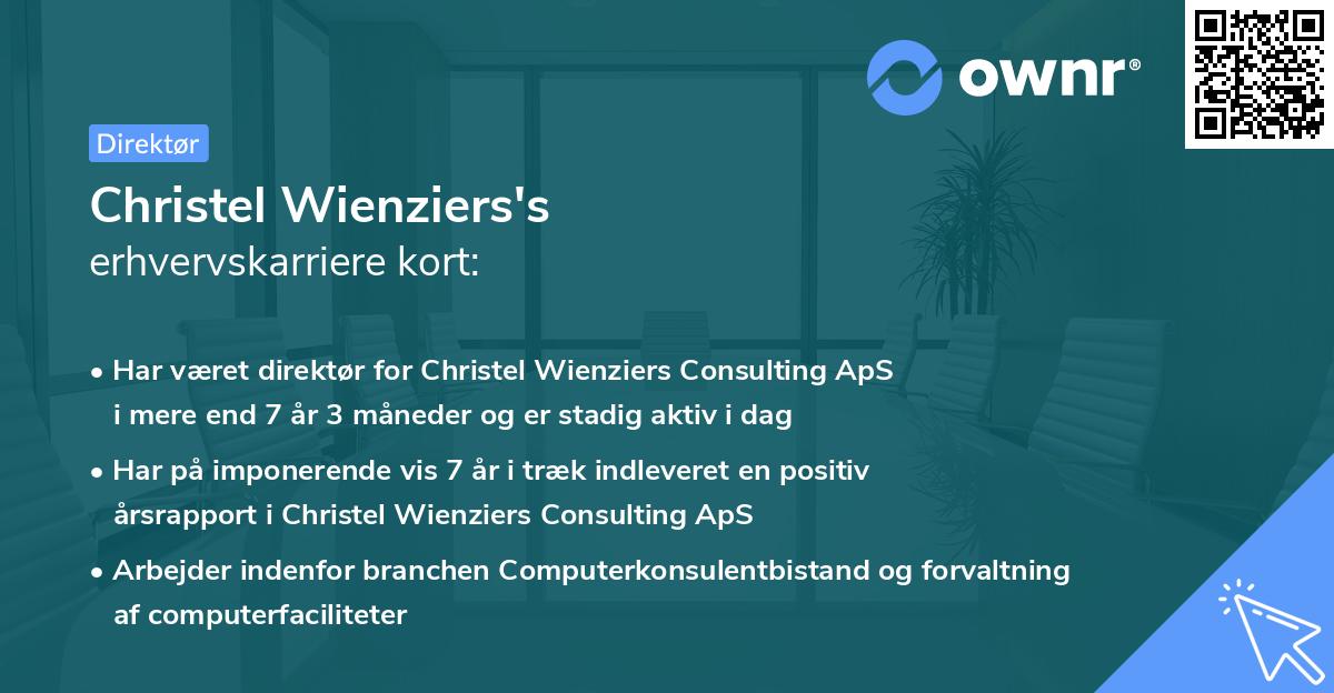 Christel Wienziers's erhvervskarriere kort