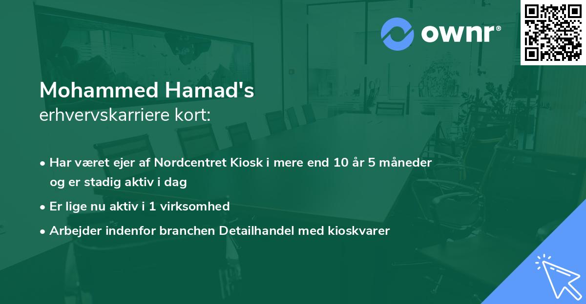 Mohammed Hamad's erhvervskarriere kort