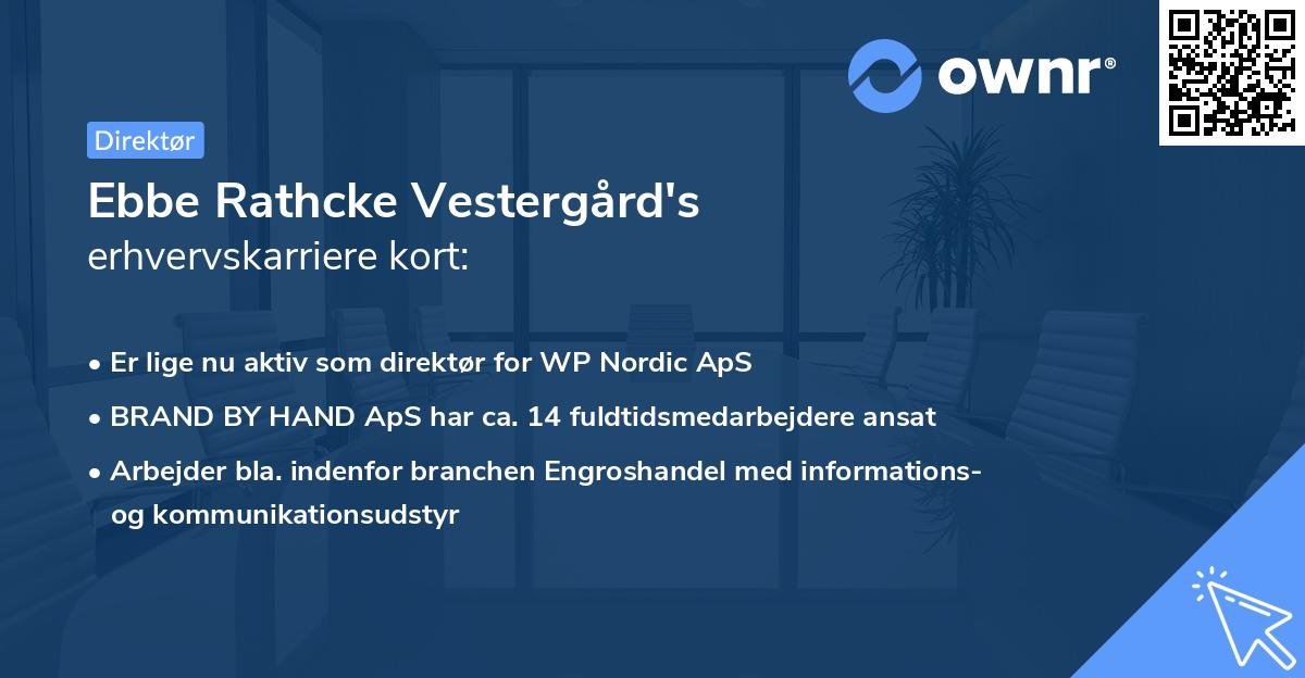 Ebbe Rathcke Vestergård's erhvervskarriere kort