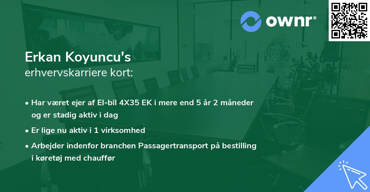 Erkan Koyuncu's erhvervskarriere kort
