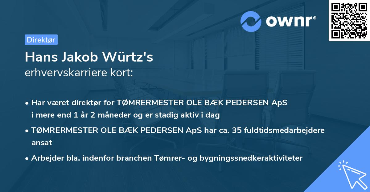 Hans Jakob Würtz's erhvervskarriere kort