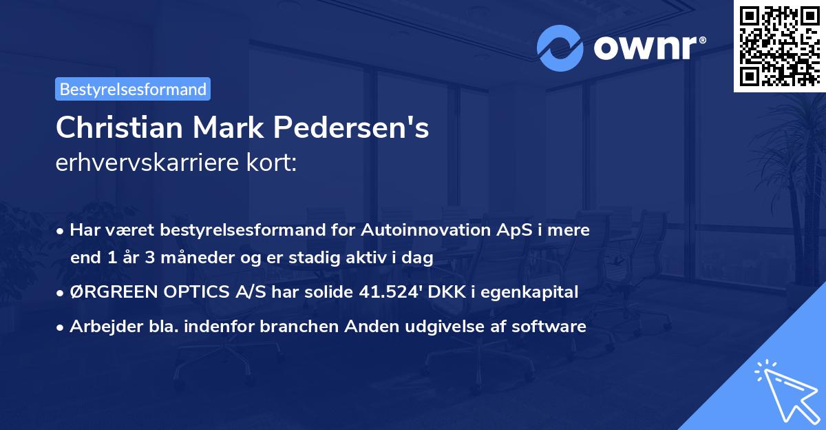 Christian Mark Pedersen's erhvervskarriere kort