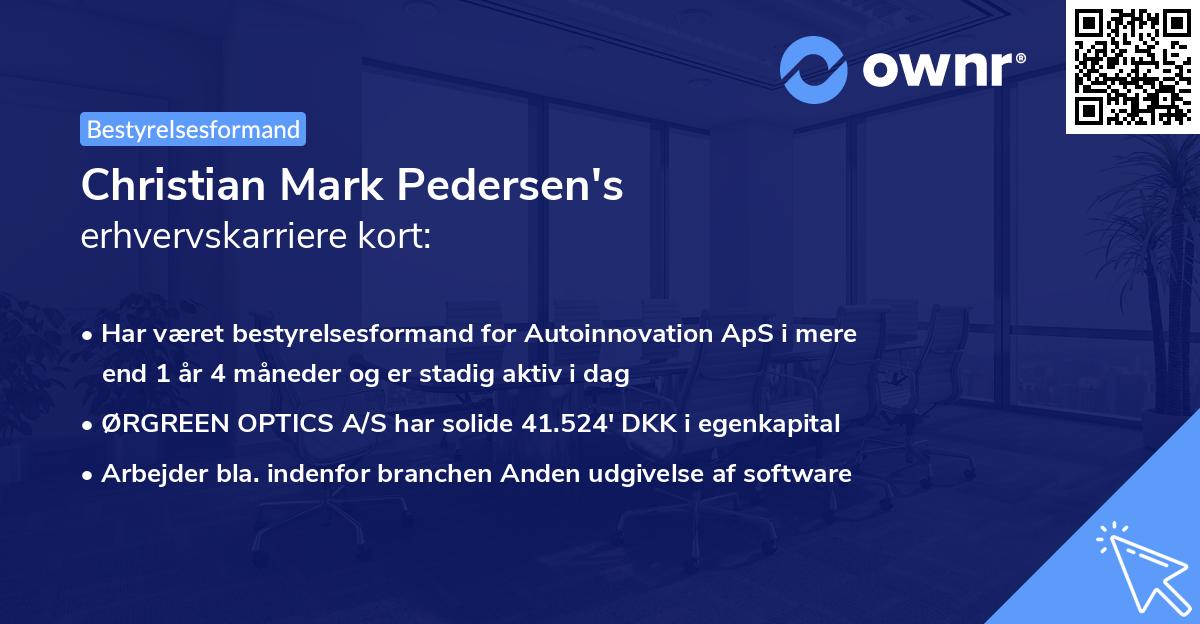 Christian Mark Pedersen's erhvervskarriere kort
