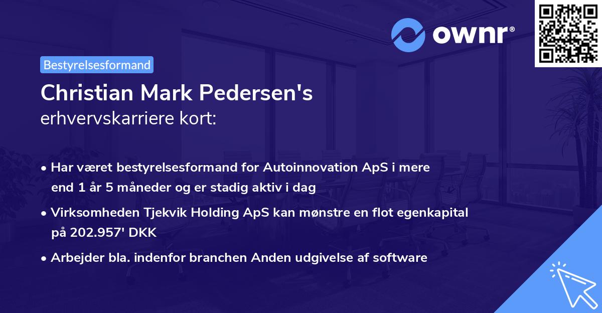 Christian Mark Pedersen's erhvervskarriere kort