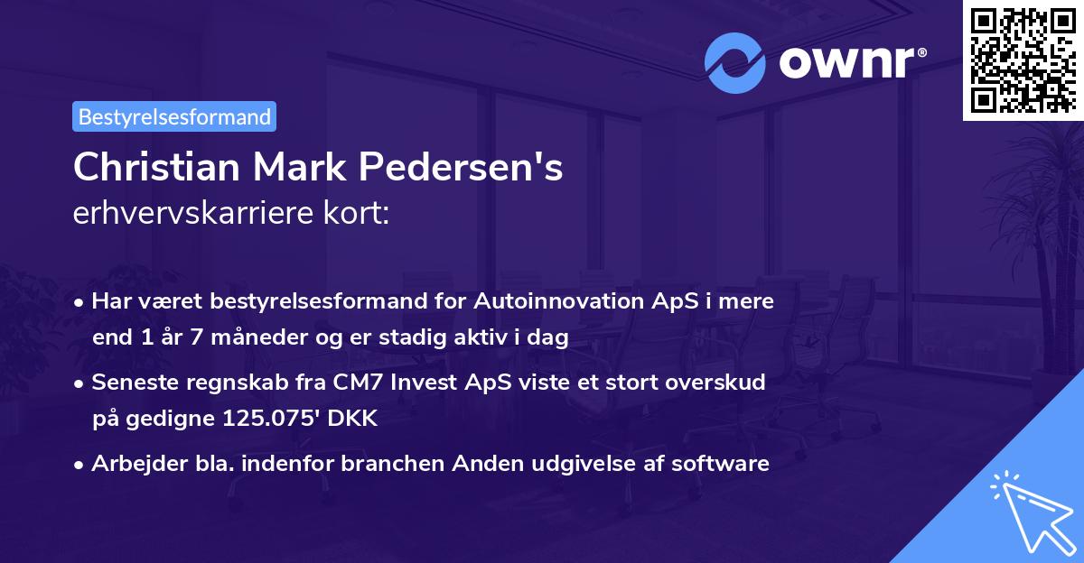 Christian Mark Pedersen's erhvervskarriere kort