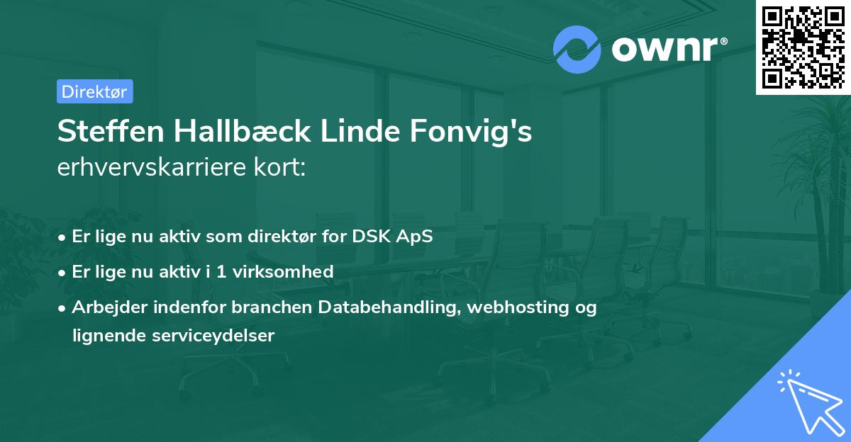 Steffen Hallbæck Linde Fonvig's erhvervskarriere kort