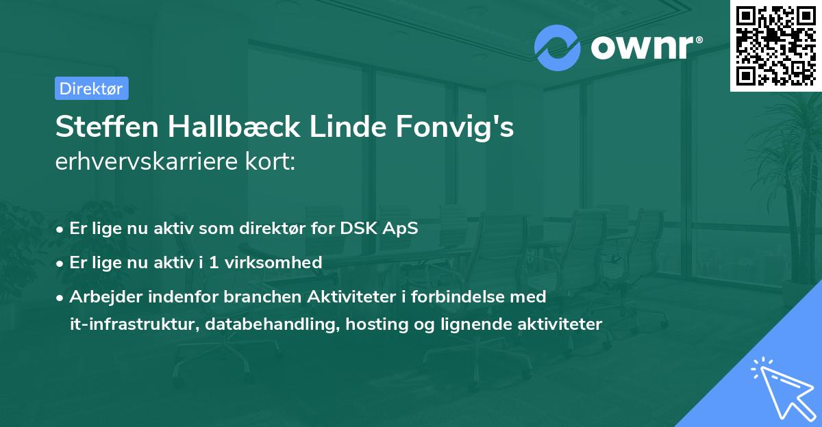 Steffen Hallbæck Linde Fonvig's erhvervskarriere kort