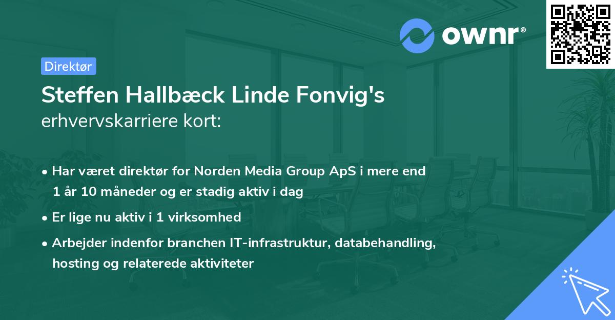 Steffen Hallbæck Linde Fonvig's erhvervskarriere kort