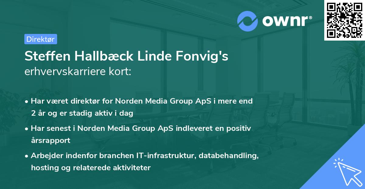 Steffen Hallbæck Linde Fonvig's erhvervskarriere kort