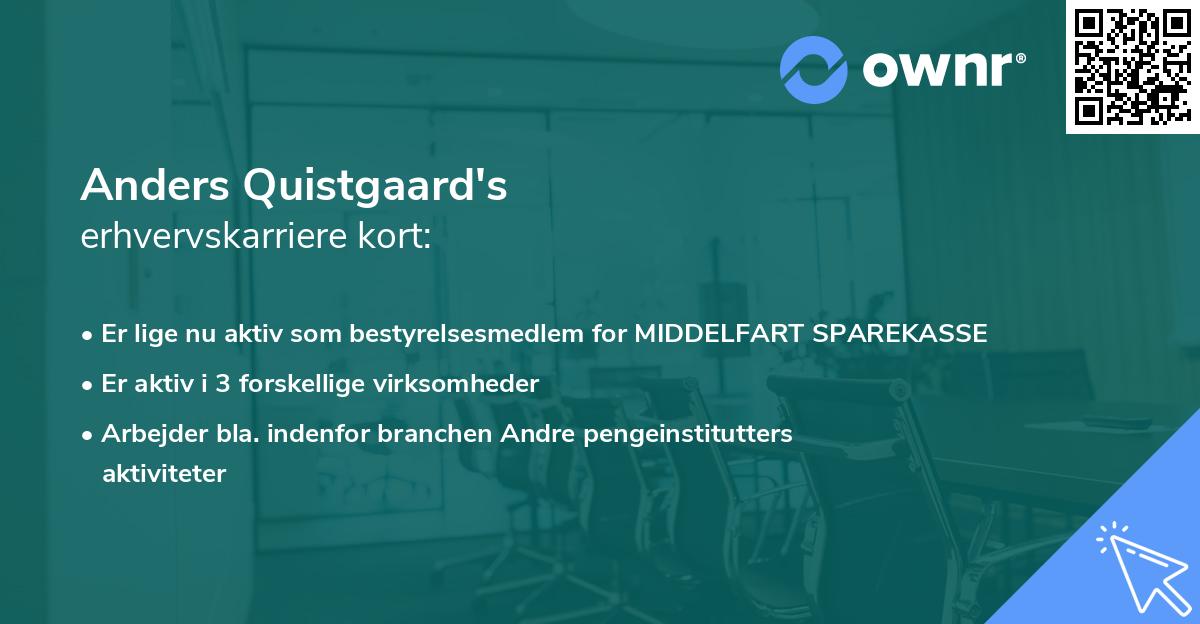 Anders Quistgaard's erhvervskarriere kort