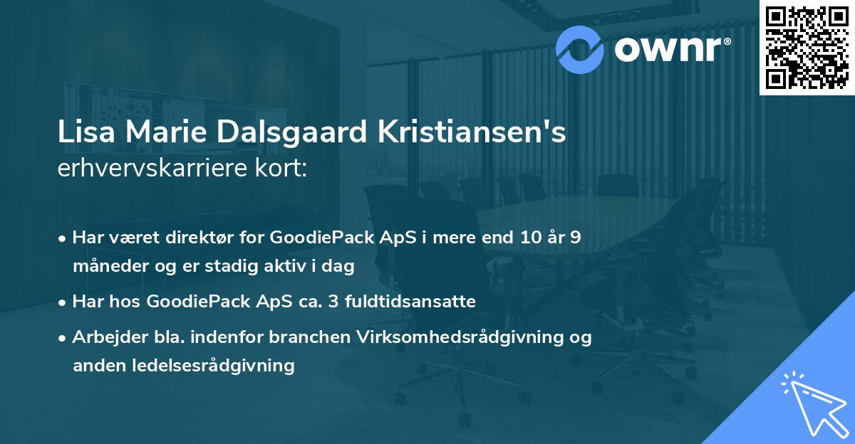 Lisa Marie Dalsgaard Kristiansen's erhvervskarriere kort