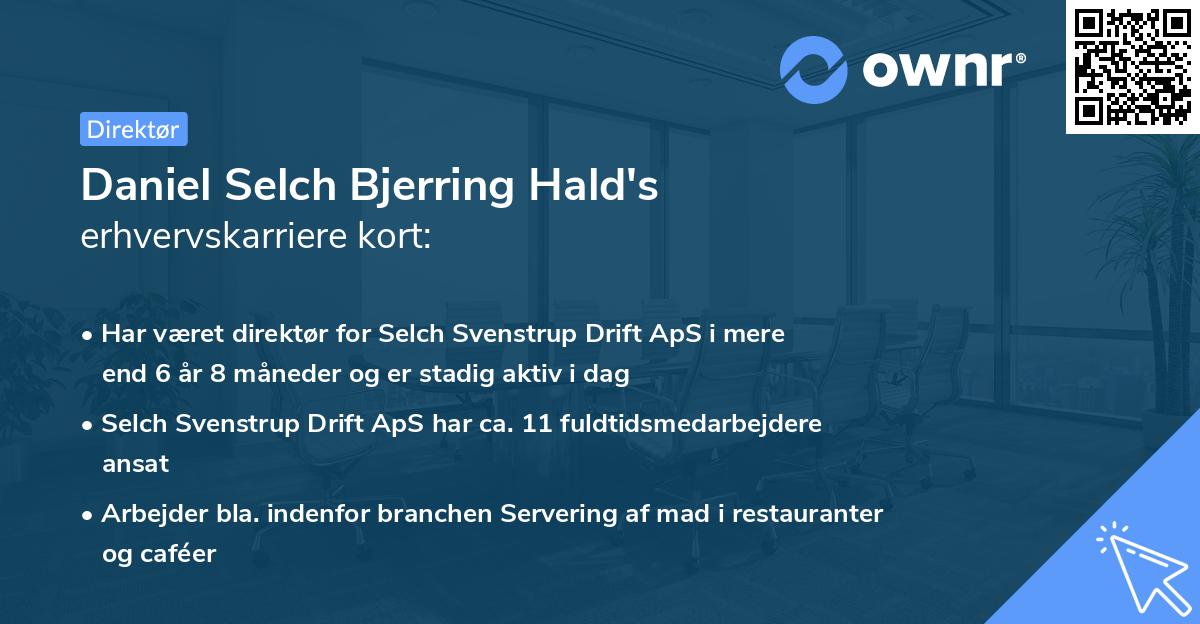 Daniel Selch Bjerring Hald's erhvervskarriere kort