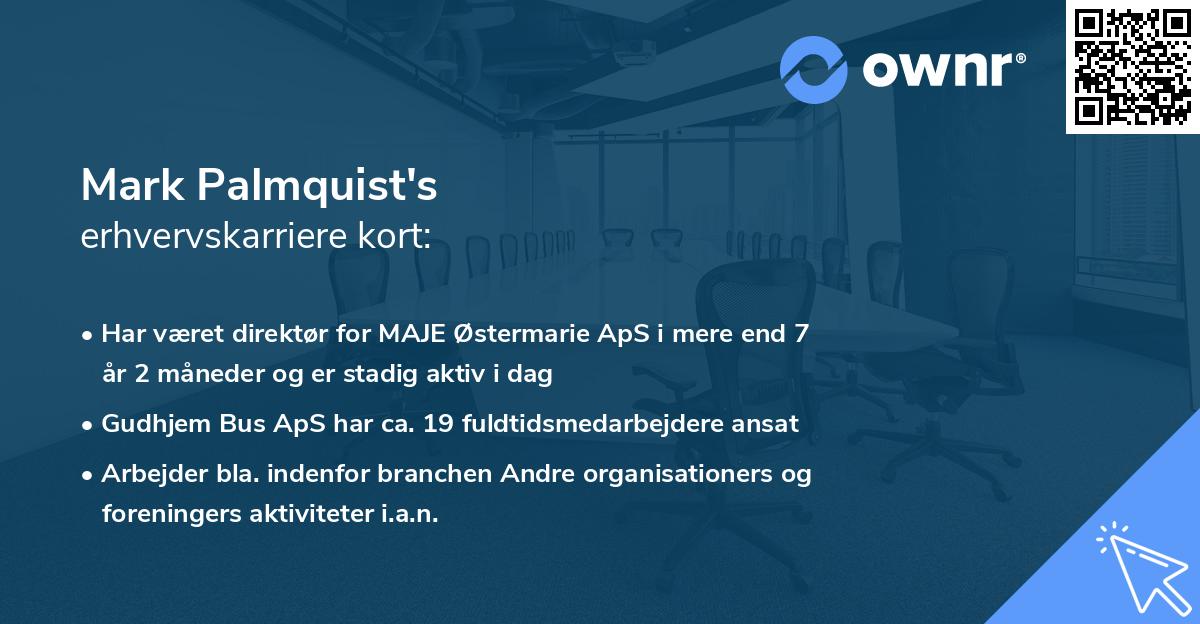 Mark Palmquist's erhvervskarriere kort