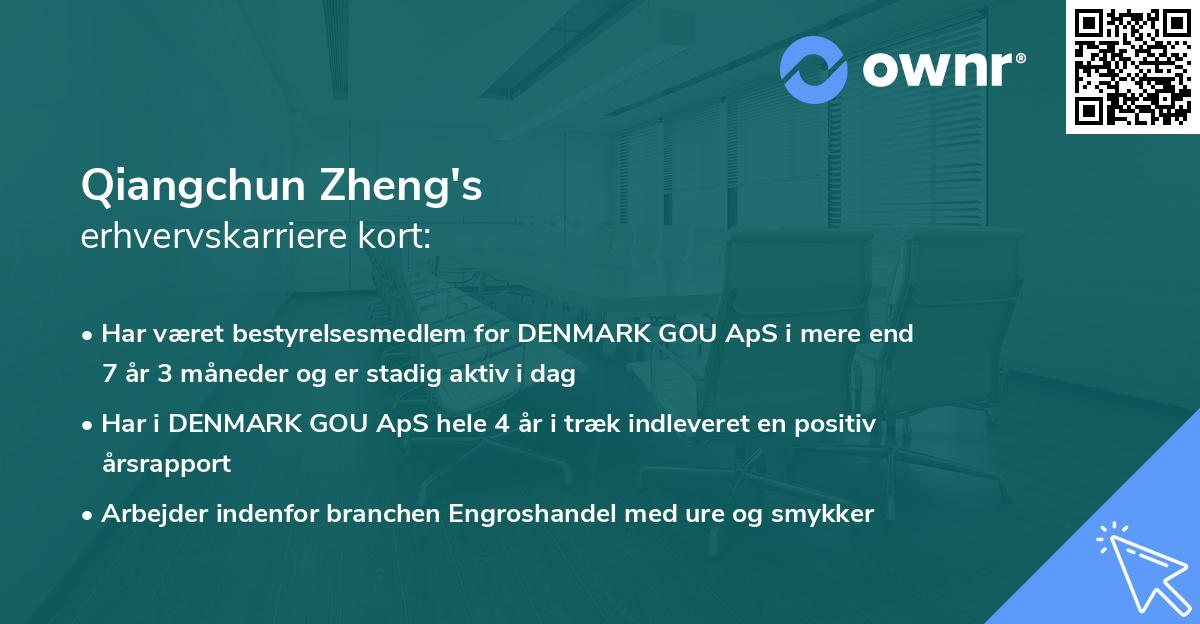 Qiangchun Zheng's erhvervskarriere kort