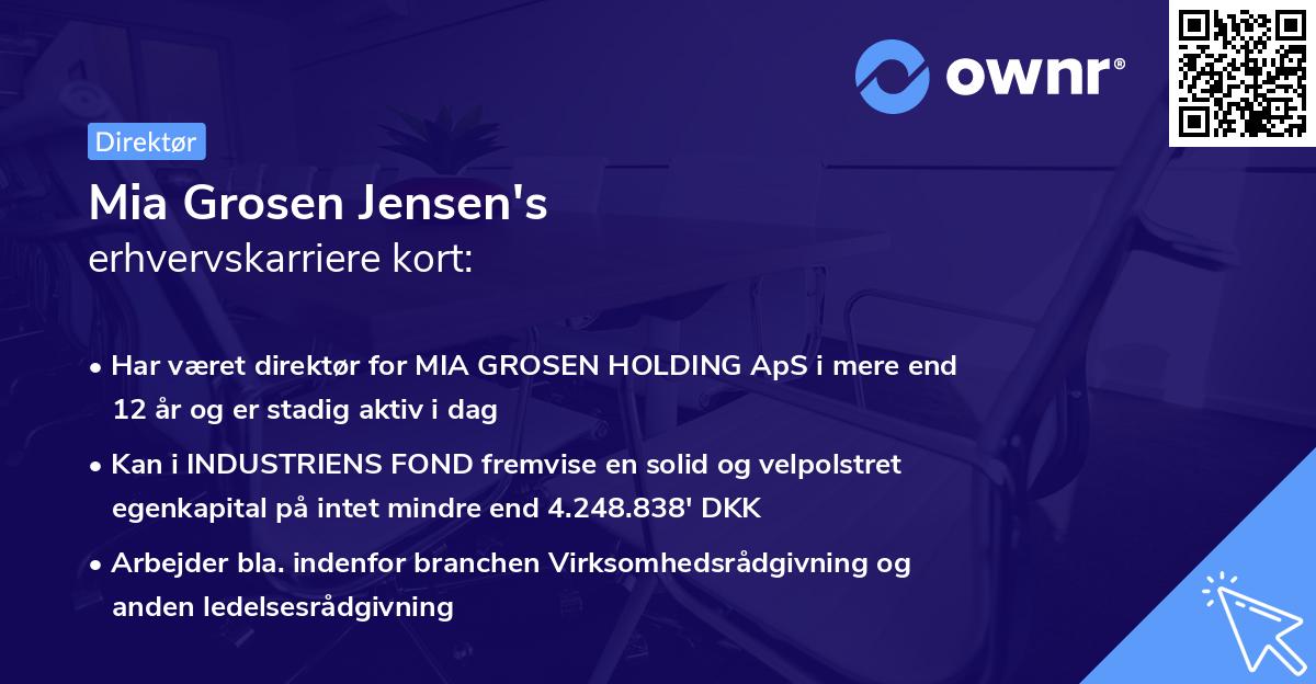 Mia Grosen Jensen's erhvervskarriere kort