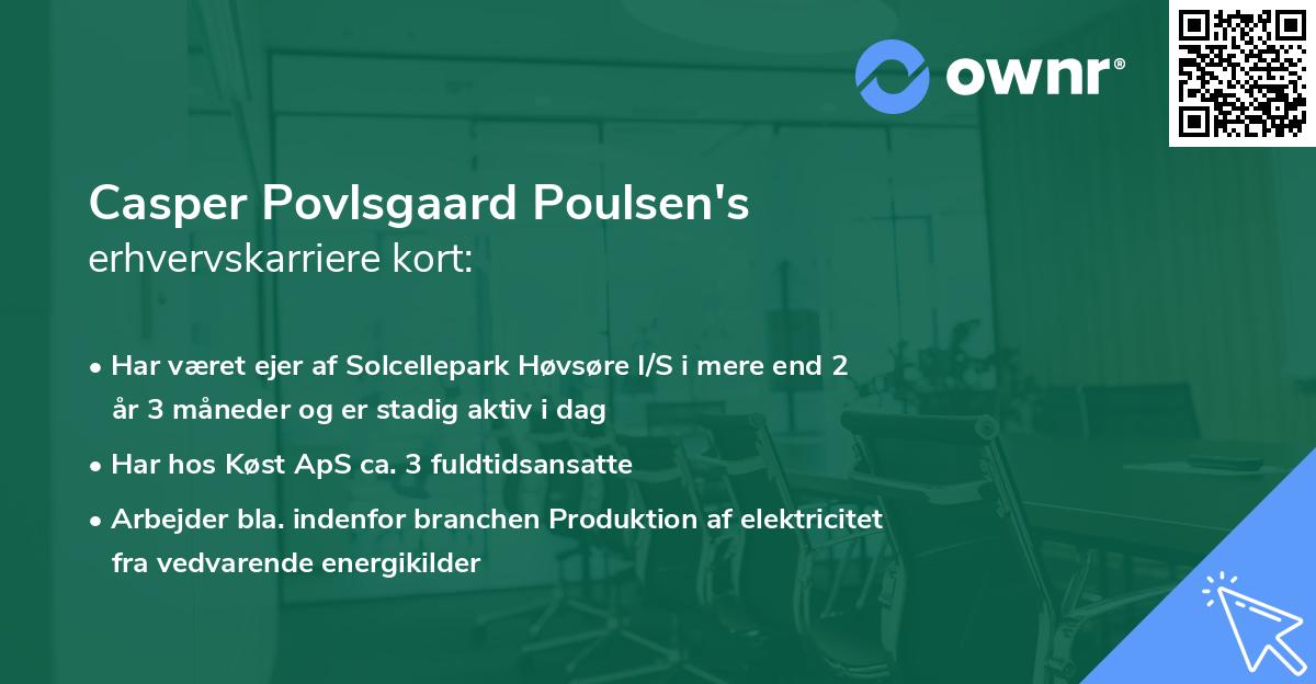 Casper Povlsgaard Poulsen's erhvervskarriere kort