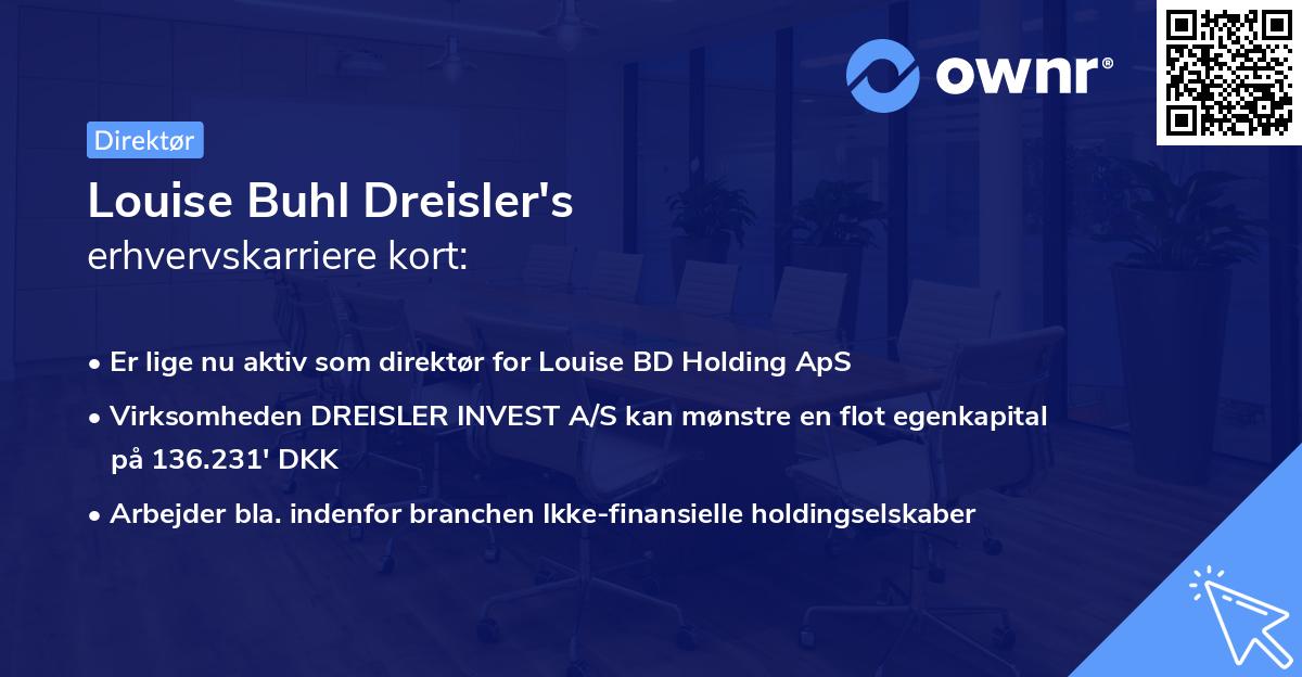 Louise Buhl Dreisler's erhvervskarriere kort