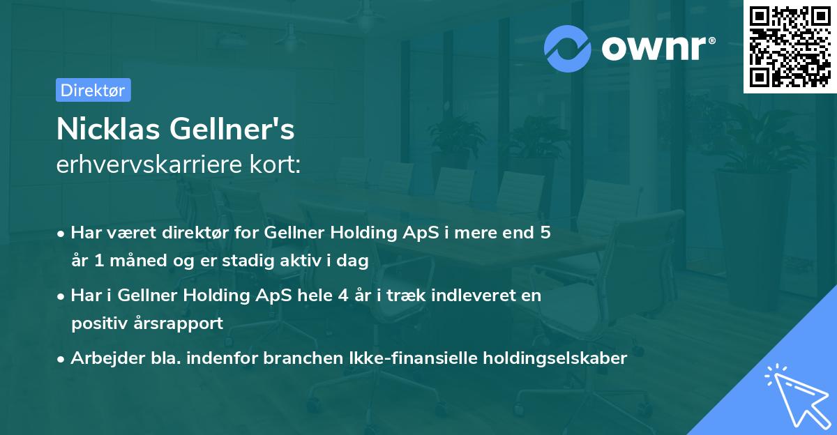 Nicklas Gellner's erhvervskarriere kort