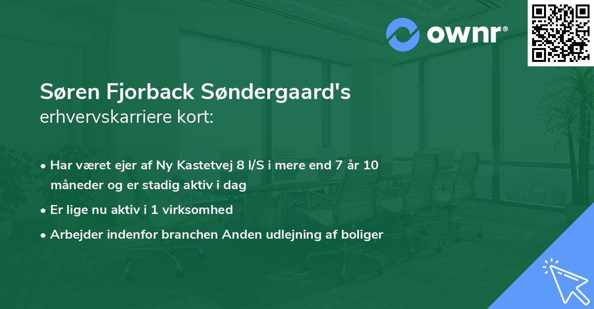 Søren Fjorback Søndergaard's erhvervskarriere kort