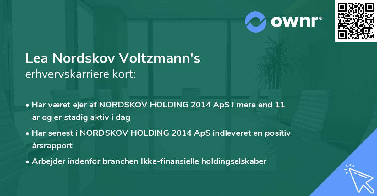 Lea Nordskov Voltzmann's erhvervskarriere kort