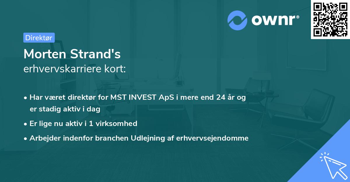 Morten Strand's erhvervskarriere kort