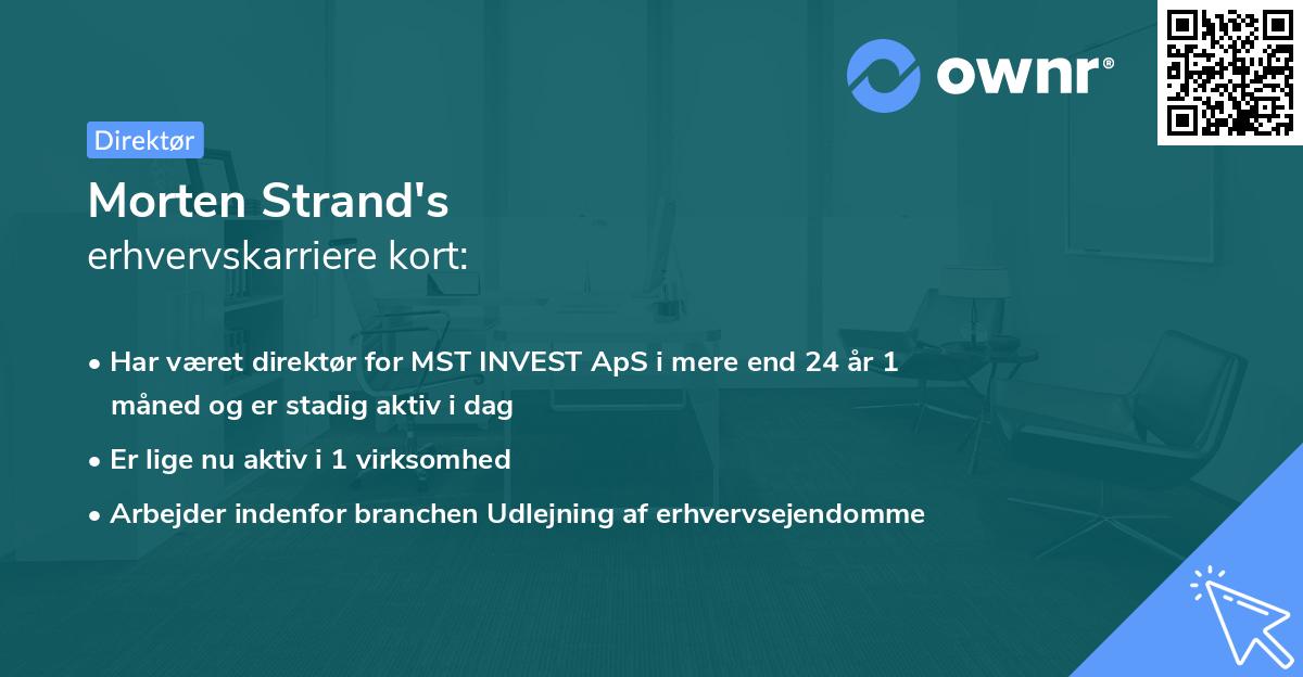 Morten Strand's erhvervskarriere kort