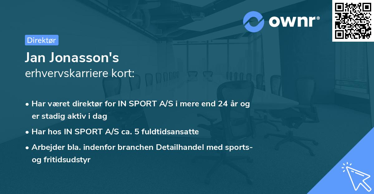 Jan Jonasson's erhvervskarriere kort