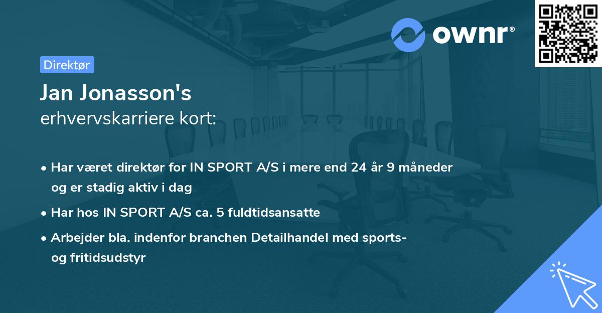 Jan Jonasson's erhvervskarriere kort