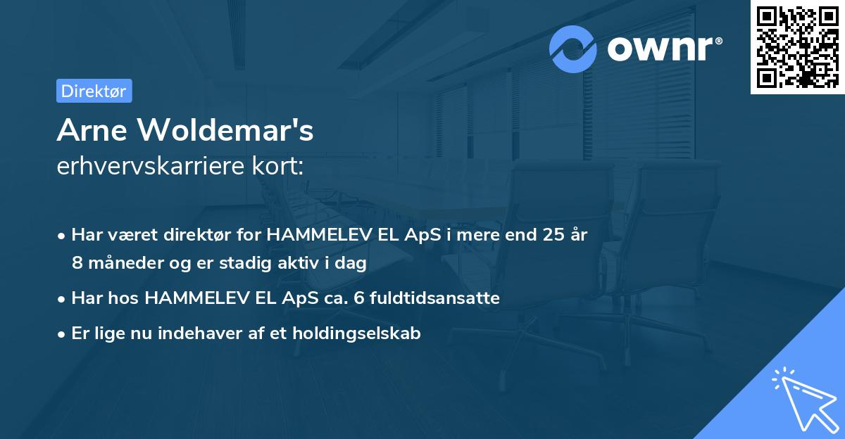 Arne Woldemar's erhvervskarriere kort