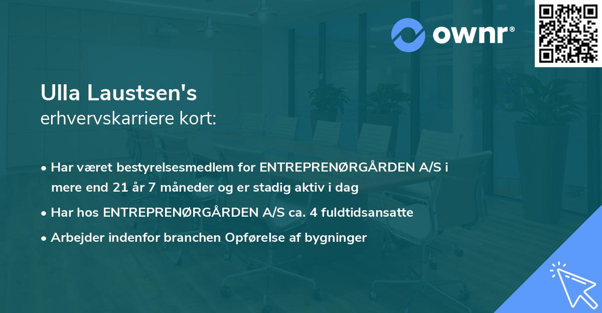 Ulla Laustsen's erhvervskarriere kort