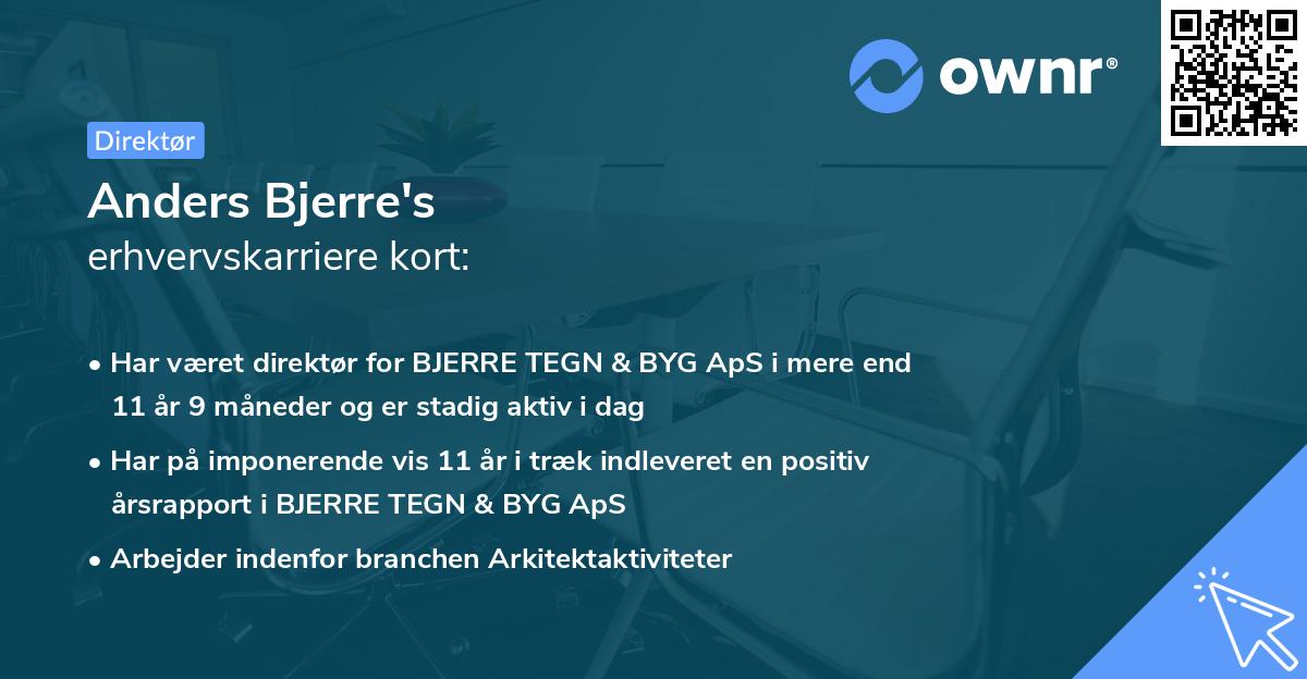 Anders Bjerre's erhvervskarriere kort