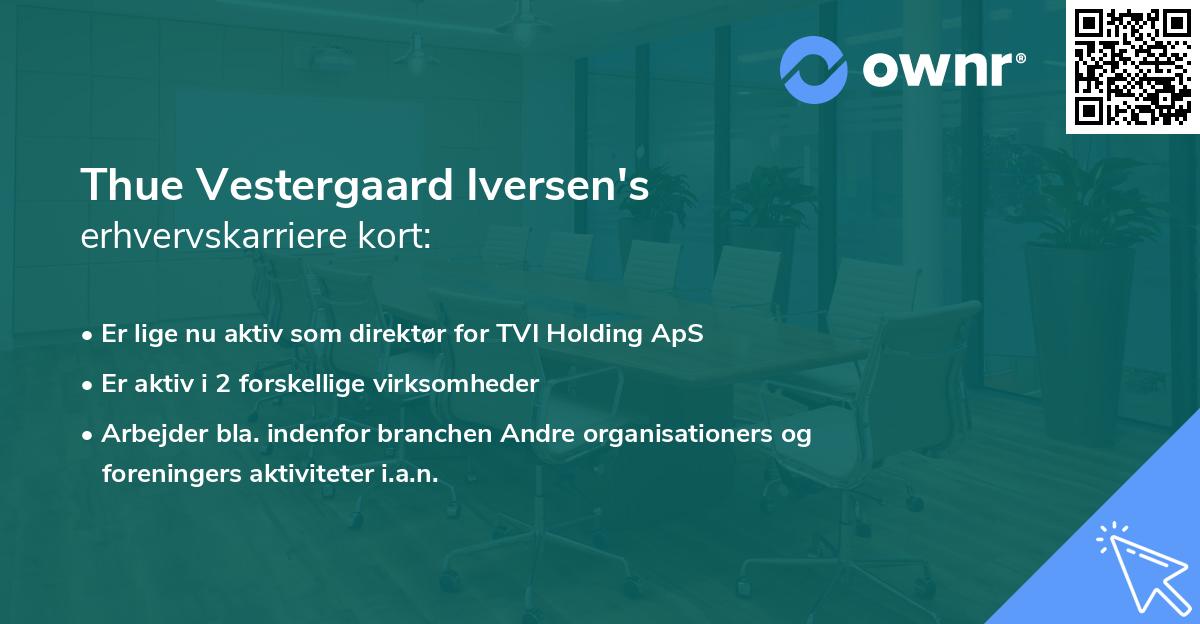 Thue Vestergaard Iversen's erhvervskarriere kort