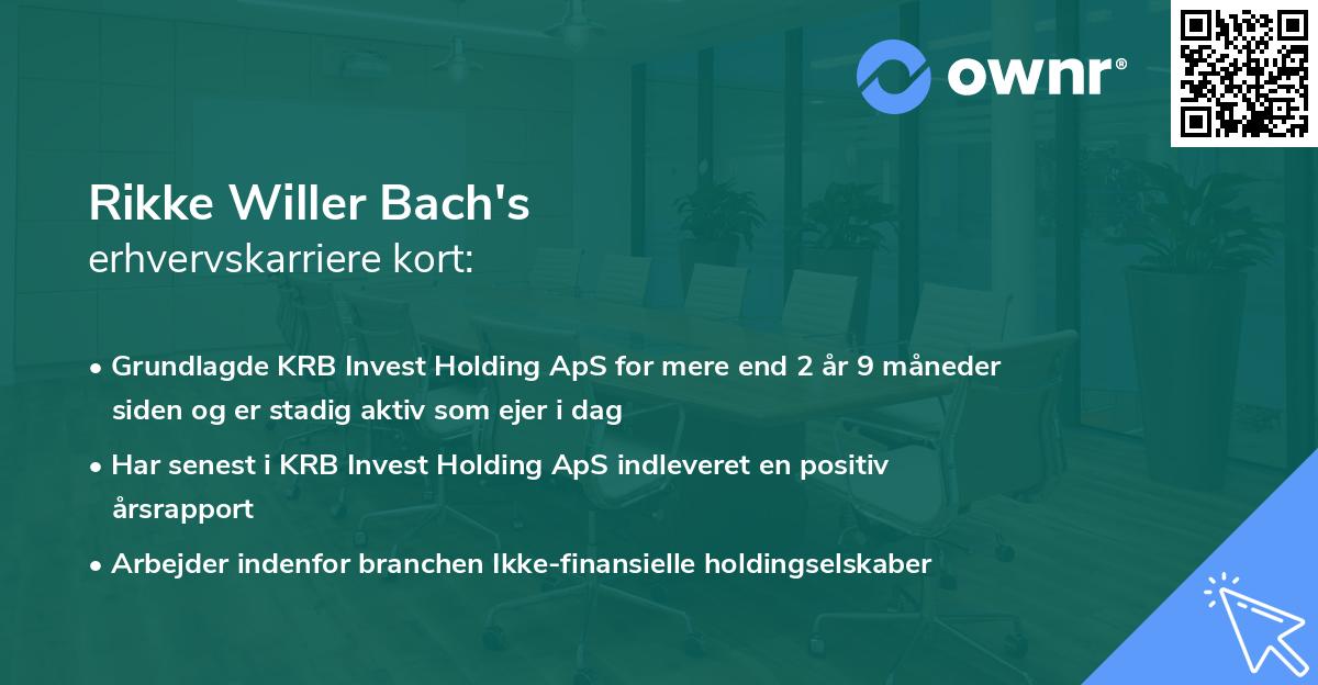Rikke Willer Bach's erhvervskarriere kort