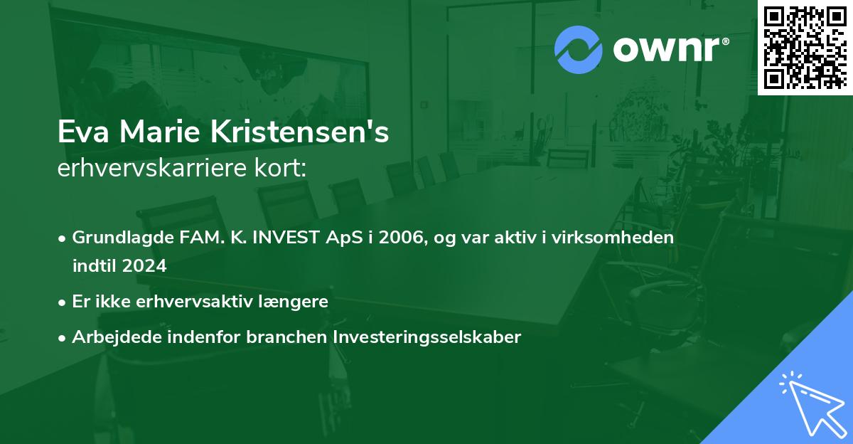 Eva Marie Kristensen's erhvervskarriere kort