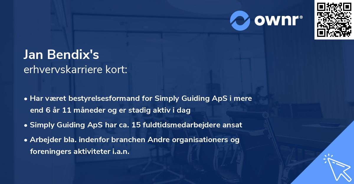 Jan Bendix's erhvervskarriere kort