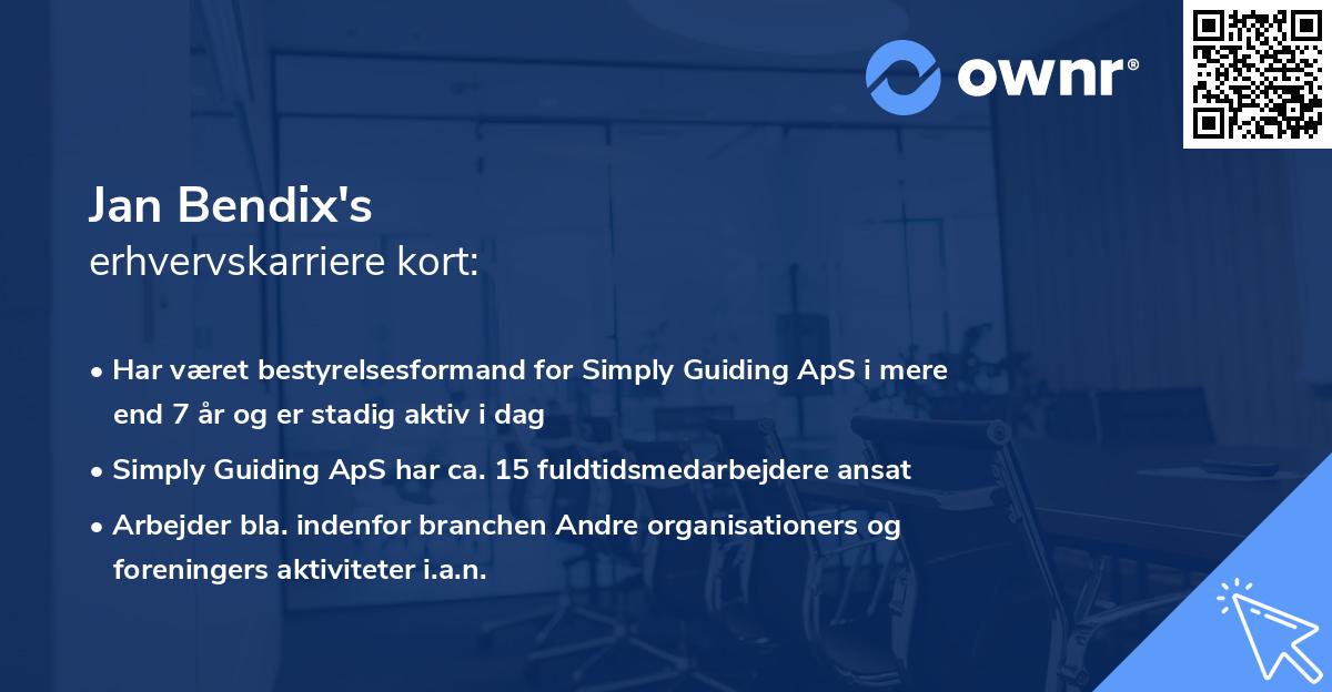 Jan Bendix's erhvervskarriere kort