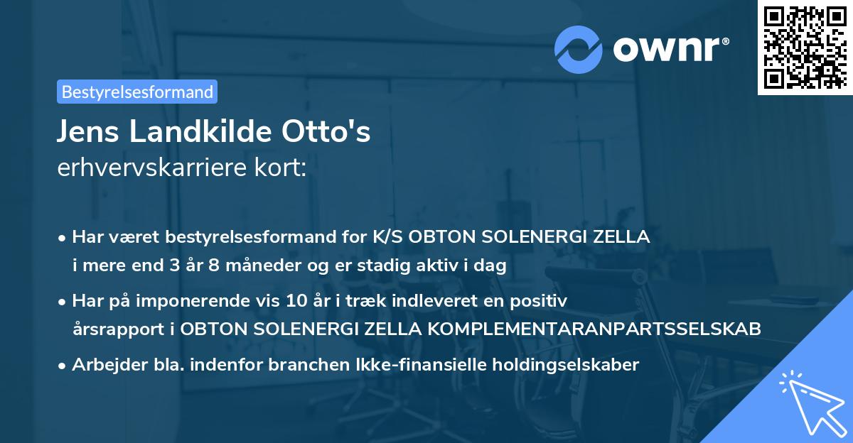 Jens Landkilde Otto's erhvervskarriere kort