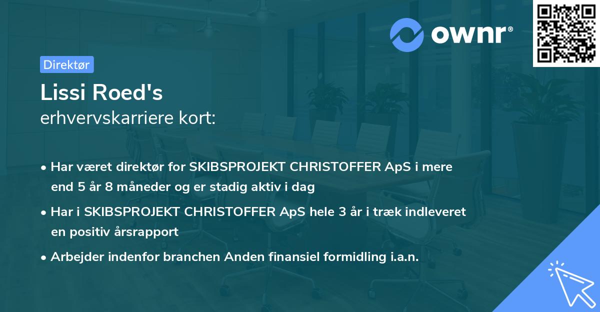 Lissi Roed's erhvervskarriere kort