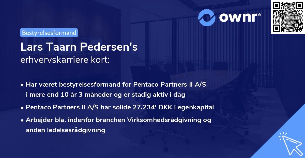 Lars Taarn Pedersen's erhvervskarriere kort