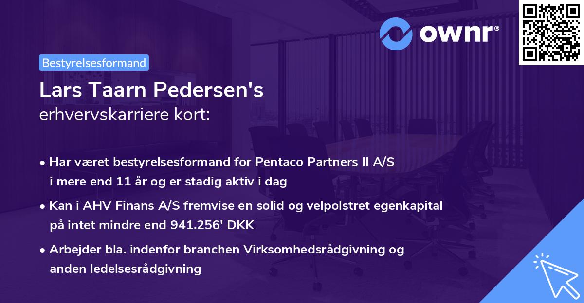 Lars Taarn Pedersen's erhvervskarriere kort