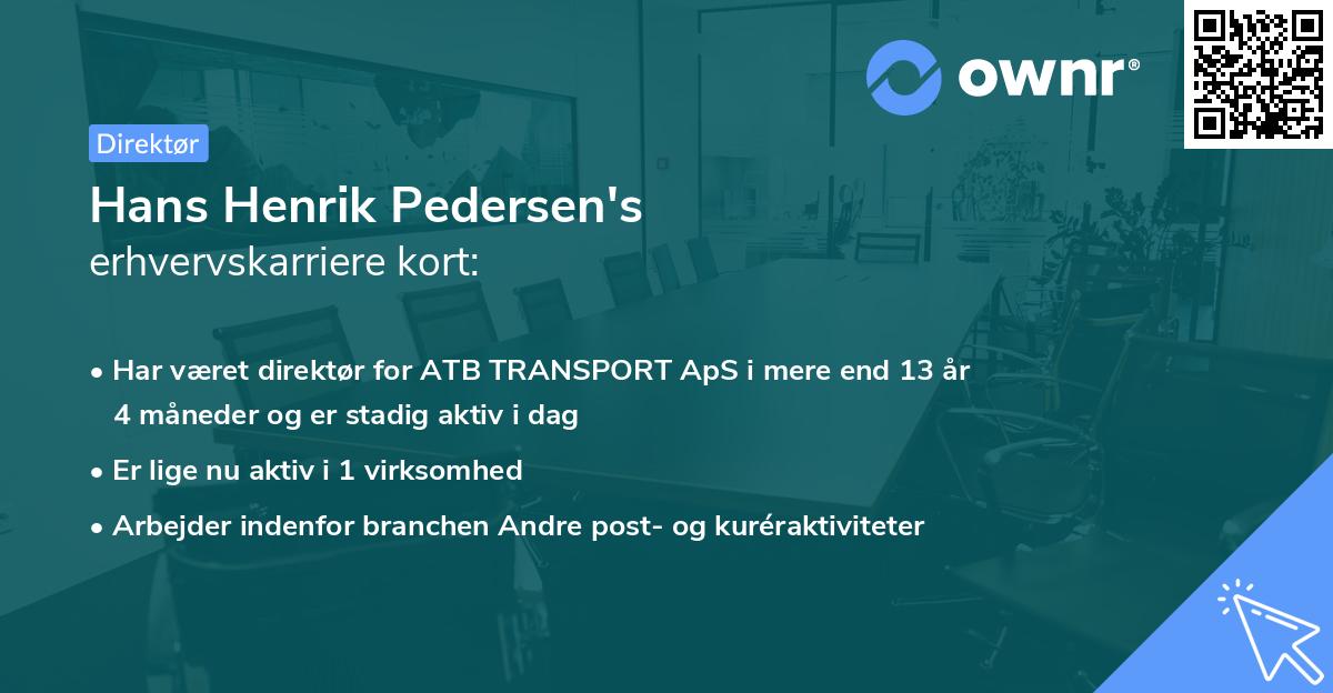 Hans Henrik Pedersen's erhvervskarriere kort