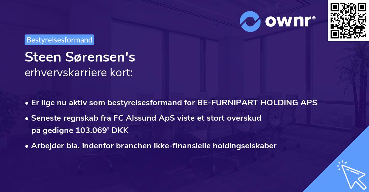 Steen Sørensen's erhvervskarriere kort