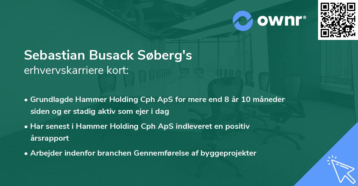 Sebastian Busack Søberg's erhvervskarriere kort