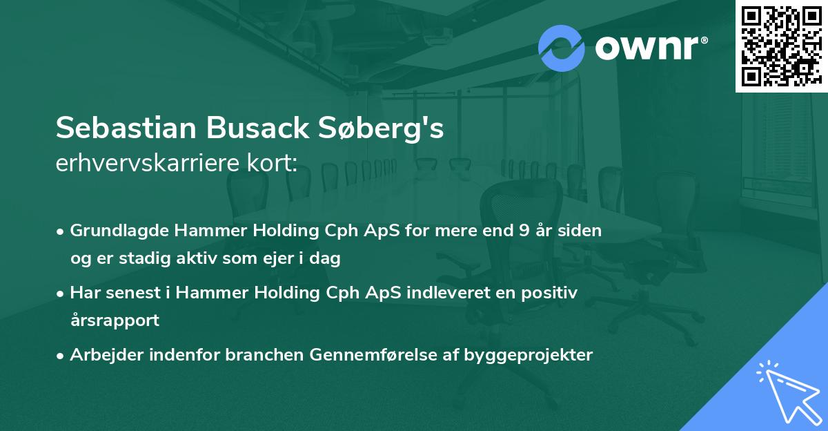 Sebastian Busack Søberg's erhvervskarriere kort
